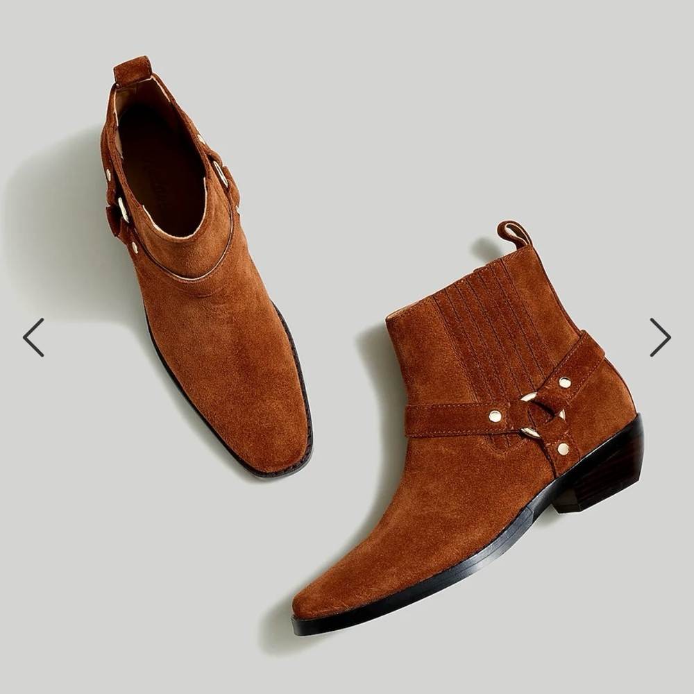 MADEWELL SUADE WESTERN ANKLE BOOTS